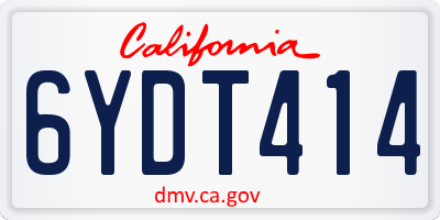CA license plate 6YDT414