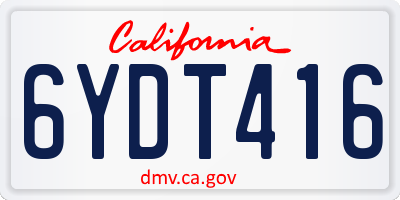 CA license plate 6YDT416