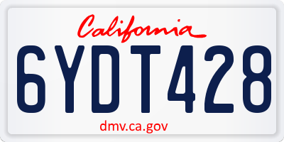 CA license plate 6YDT428
