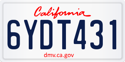 CA license plate 6YDT431
