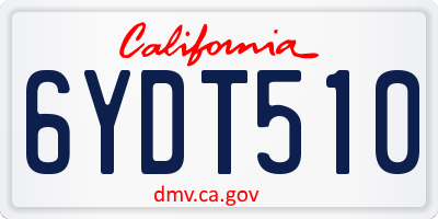 CA license plate 6YDT510