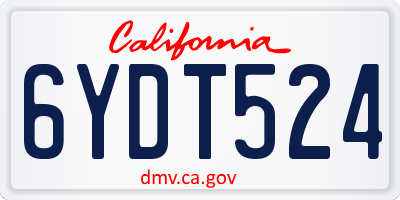 CA license plate 6YDT524