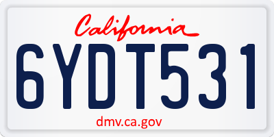 CA license plate 6YDT531