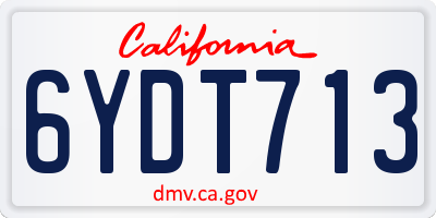 CA license plate 6YDT713
