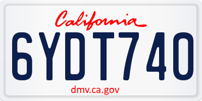 CA license plate 6YDT740