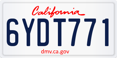CA license plate 6YDT771