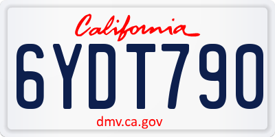 CA license plate 6YDT790