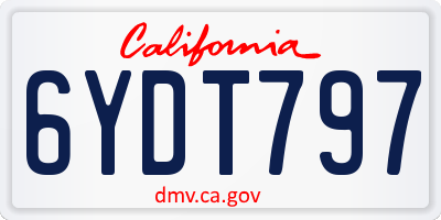 CA license plate 6YDT797