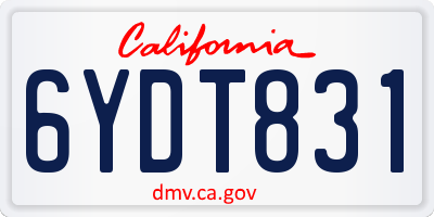 CA license plate 6YDT831