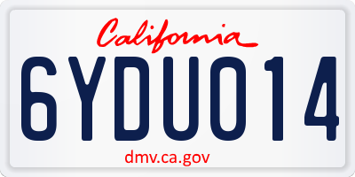 CA license plate 6YDU014