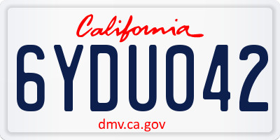 CA license plate 6YDU042
