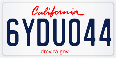 CA license plate 6YDU044