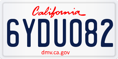 CA license plate 6YDU082