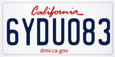 CA license plate 6YDU083