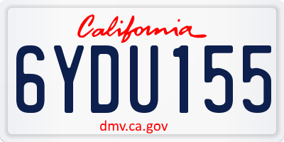 CA license plate 6YDU155