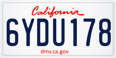 CA license plate 6YDU178