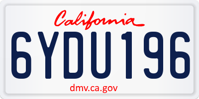 CA license plate 6YDU196