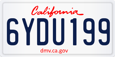 CA license plate 6YDU199