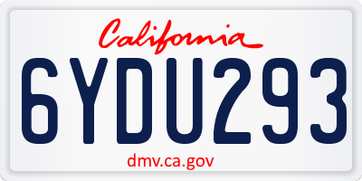 CA license plate 6YDU293