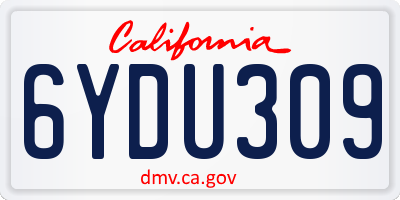 CA license plate 6YDU309