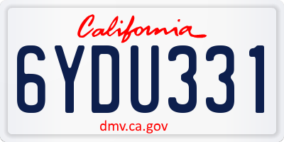 CA license plate 6YDU331