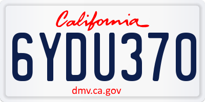 CA license plate 6YDU370