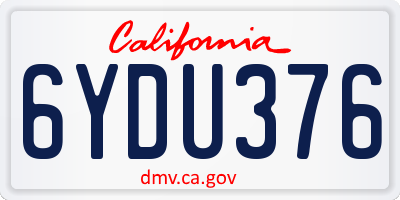 CA license plate 6YDU376