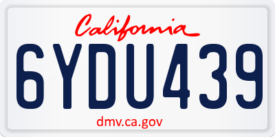 CA license plate 6YDU439