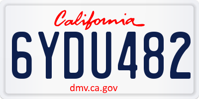 CA license plate 6YDU482