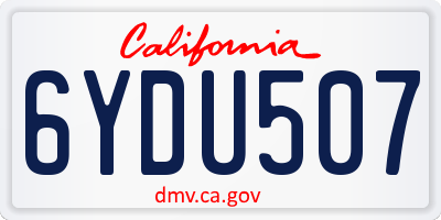 CA license plate 6YDU507