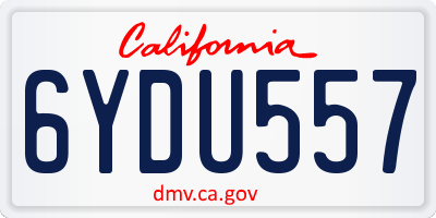 CA license plate 6YDU557