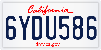 CA license plate 6YDU586