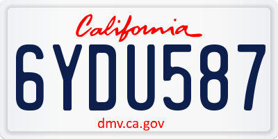 CA license plate 6YDU587