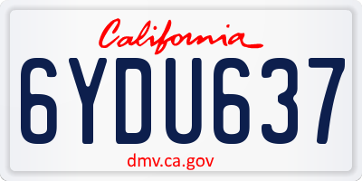 CA license plate 6YDU637