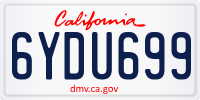 CA license plate 6YDU699