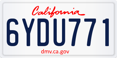 CA license plate 6YDU771