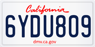 CA license plate 6YDU809