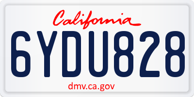 CA license plate 6YDU828