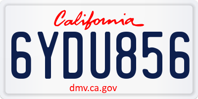 CA license plate 6YDU856