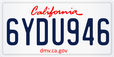 CA license plate 6YDU946
