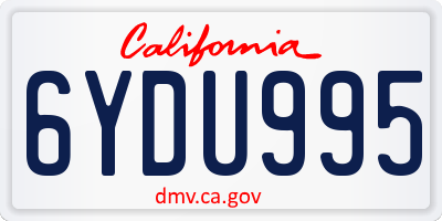 CA license plate 6YDU995