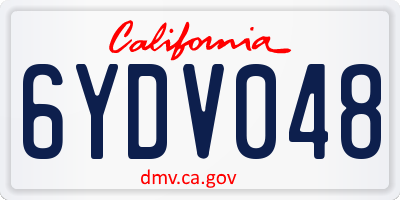 CA license plate 6YDV048