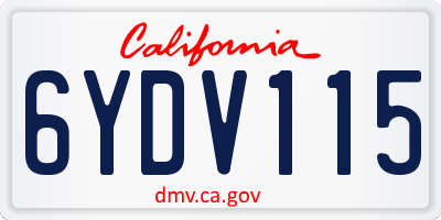CA license plate 6YDV115