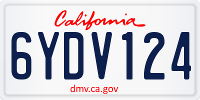 CA license plate 6YDV124