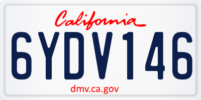 CA license plate 6YDV146