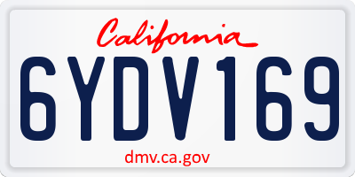 CA license plate 6YDV169