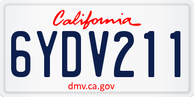 CA license plate 6YDV211