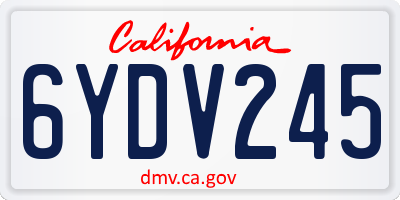 CA license plate 6YDV245