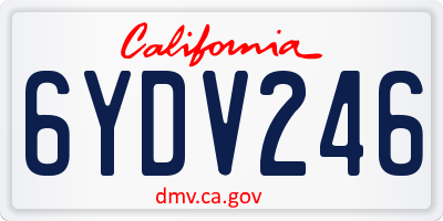 CA license plate 6YDV246