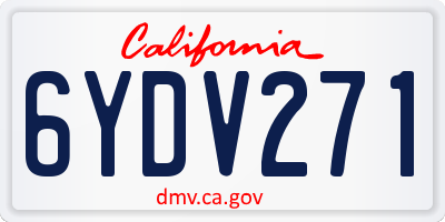 CA license plate 6YDV271